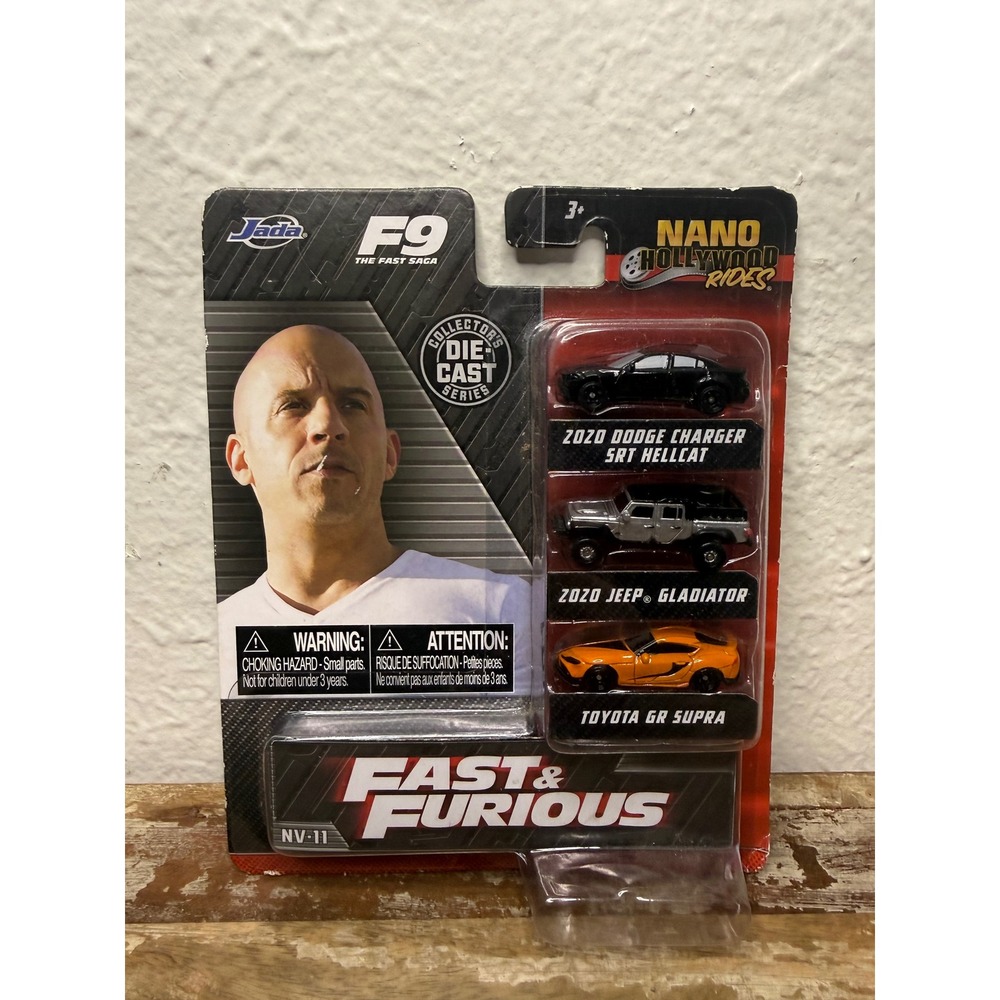 Jada Toys Nano Hollywood Rides Fast & Furious F9 3-Pack Die-Cast Toy Cars 2021